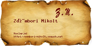 Zámbori Mikolt névjegykártya